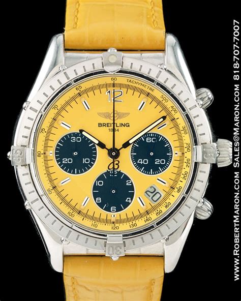 breitling cockpit chronograph with yellow dial|breitling cockpit automatic chronograph.